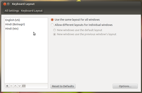 Ubuntu Linux Hindi Key Layouts